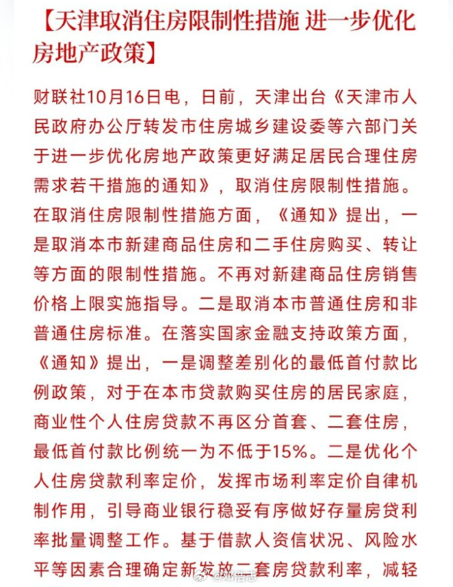 天津房产政策最新消息全面解读与解析