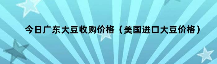 广东省今日大豆价格走势解析