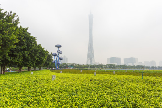 广州绿化，城市绿意盎然与生态美景的展现